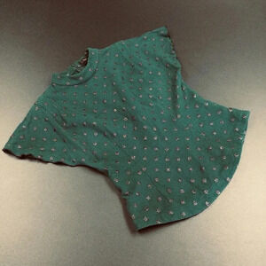 Women's Marc Jacobs Peplum Green & Black Sparkle Polka Dot Top Size 2